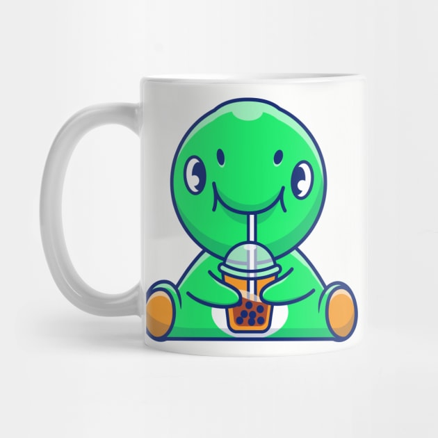 Cute Dinosaur Drink Bubble Tea Cartoon by Catalyst Labs